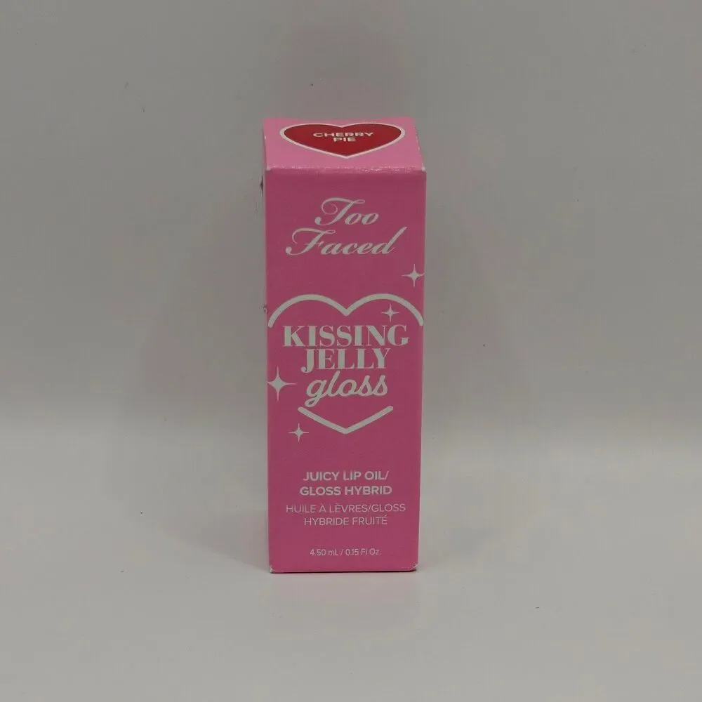 Too Faced Kissing Jelly Gloss Cherry Pie Lip Oil New in Box